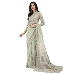 Nouvelle collection de vêtements ethniques, sari en polyester pour femmes, vêtements de mariage et de fête, vêtements indiens et pakistanais, sari - Product Image 1