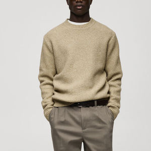 Sudadera con capucha de forro polar de punto jacquard personalizada OEM para hombre, la más popular, cálida, estilo casual de invierno, suéter técnico básico de mezcla de algodón. - Product Image 3