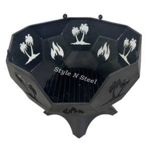 Brasero de hierro con pintura resistente al calor, diseño independiente, calefactor exterior para leña/carbón - Product Image 2