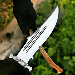 Couteaux de chasse Damas en gros, couteaux à lame fixe faits à la main pour l'extérieur avec matériaux de manche personnalisés et marque privée - Product Image 3