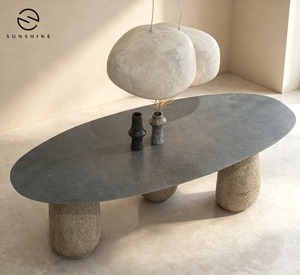 Table de jardin en granit de qualité supérieure pour 6 à 8 personnes, résistante aux intempéries, mobilier de jardin extérieur - Product Image 1