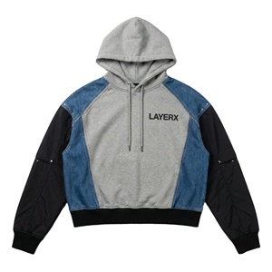 Sweat à capuche pour femme de qualité supérieure 2026, 500 g/m², en molleton denim, impression 3D en relief, badge en strass, pull streetwear - Product Image 1