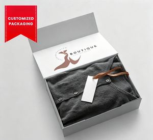 Boîte d'emballage de vêtements de luxe personnalisable en gros avec logo personnalisé OEM/ODM, fermeture magnétique haut de gamme pour la vente au détail - Product Image 1