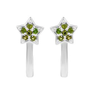 2026 <b>Top</b> Seller Wholesale Solid 925 Sterling Silver Star Shape Natural Peridot Gemstone Dangle <b>Earrings</b> For Women's Fine Jewelry - Product Image 1