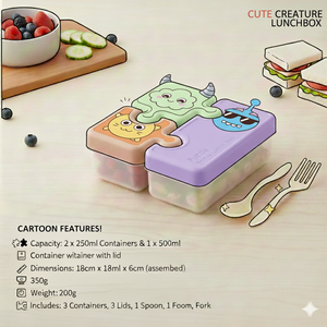 Kids Lunchbox for School, Kinder Lunch <b>Box</b>, <b>Kitchen</b> <b>Storage</b> Lunch <b>Box</b> for Daily Use - Product Image 2