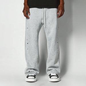 กางเกงวอร์มเอวสูงแบบลำลองสำหรับผู้ชายกางเกงผู้ชายแบบหลวมกันยับไม่ยับติดโลโก้ออกแบบได้ตามต้องการ - Product Image 2