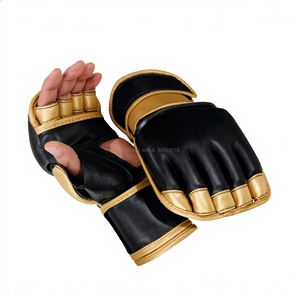 Gants de boxe MMA professionnels en cuir avec doublure intérieure épaissie pour fermeture – Légers, respirants, séchage rapide, unisexe - Product Image 1