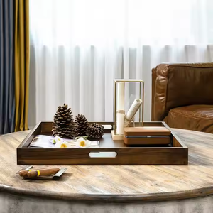 Plateau de service naturel écologique fait main de haute qualité avec un design carré et rond pour les fêtes par Decor World Expo - Product Image 3