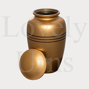 Golden peace cremation urn adult medium <b>keepsake</b> memorial <b>ashes</b> container elegant memorial design - Product Image 2