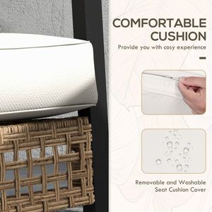 Sedia a dondolo rustica in rattan intrecciato per set di mobili da giardino per esterni - Product Image 4