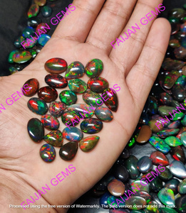 Opale noire éthiopienne FAIJAN GEMS 100 % naturelle de haute qualité, évaluée par un tiers, cabochon de forme mixte, taille personnalisable - Product Image 4