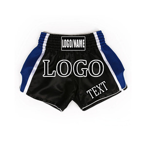 Custom Logo Satin Breathable 220g Muay Thai Shorts Men Women Elastic Waist Kickboxing Trunks Embroidery Patch - Product Image 5