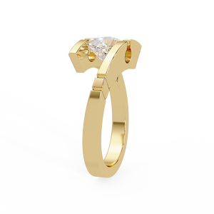 Modern Princess Cut Tension Set 14K Solid Gold IGI Certified Lab Grown Diamond <b>Rings</b> Engagement <b>Rings</b> For Women Fine Jewelry - Product Image 4