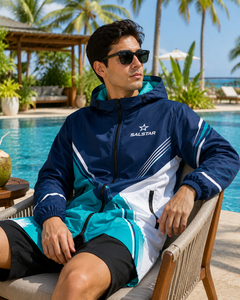 SALSTAR Parka con Capucha para Hombre, Manga Larga, Diseño Geométrico, Impermeable, Deportiva, con Cierre de Cremallera - Product Image 4