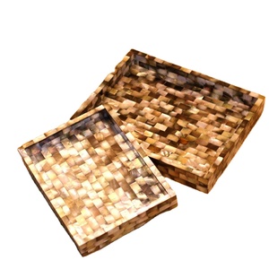 ถาดไม้ม็อบและฝังกระดูกทำด้วยมือลายศิลปะถาดหรูหราออกแบบตามสั่งสำหรับบ้านโรงแรมและงานเฉลิมฉลอง - Product Image 1