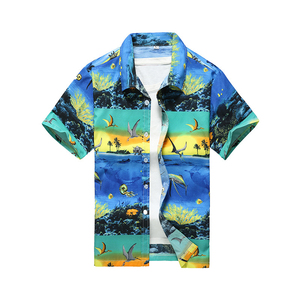 Men's Short Sleeve Hawaiian <b>TShirt</b> With Dinosaur Print Regular Fit Casual Wear 100% <b>Polyester</b> Woven Breathable Patterned Design - Product Image 1