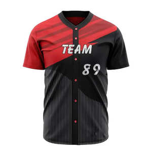 Ensemble d'uniformes de baseball personnalisés de haute qualité avec impression par transfert thermique, vêtements de sport respirants à manches courtes, logo personnalisé - Product Image 3