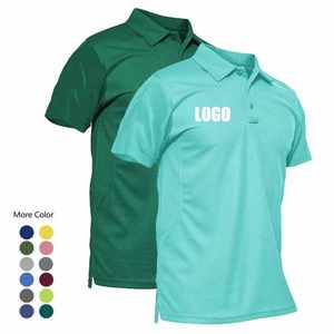 Polo de Manga Corta Azul Marino para Hombre, Tejido de Punto, Secado Rápido, Color Sólido, Corte Regular - Product Image 6