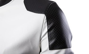 Veste en cuir noir de qualité supérieure pour homme, avec fermeture éclair métallique sur le devant, épaulettes, plusieurs poches zippées, épaisse pour l'hiver - Product Image 6