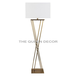 Classical Gold Stainless Steel Metal Bedside Lighting <b>Floor</b> <b>Lamps</b> & White Fabric Home Decor Dining And Living Room At Best Price - Product Image 5