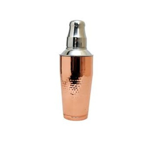 Shaker à cocktails en cuivre martelé, mélangeur à martini en acier inoxydable avec couvercle argenté pour la maison et la mixologie professionnelle - Product Image 1