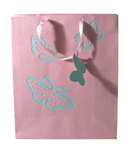 Handmade Recycled Cotton Paper Same Die Cut Contrast Color Of Papers Reusable Shopping Gift Bag For Present - Product Image 1