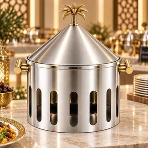 Luxury Stainless Steel Hotpot Chafing Dish <b>Food</b> <b>Warmer</b> Catering <b>Buffet</b> <b>Server</b> Pot Casserole Set For Hotel Restaurant Wholesale - Product Image 3