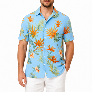Camisa Hawaiana Blanca con Estampado Floral para Hombre, Nueva Llegada 2026, Venta al Por Mayor, Manga Corta, Transpirable, Casual, con Botones, para Playa - Product Image 2