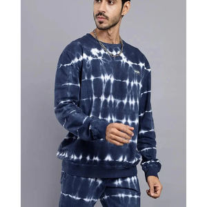 Sudadera Personalizada de Poliéster con Estampado Tie-Dye Verde para Hombre, Manga Larga, Cuello Redondo, Estilo Pullover, Informal, para Gimnasio - Product Image 2