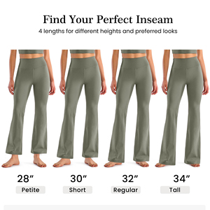 Wholesale Custom Women Mid Waist <b>Flare</b> Yoga <b>Leggings</b> Lightweight Anti-Bacterial Breathable Sports Running Training Gym Pants - Product Image 6