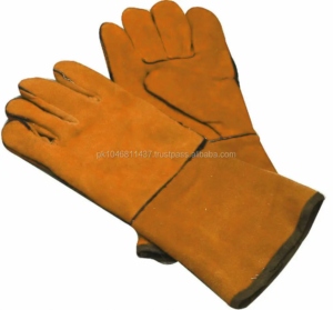 Gants de travail en cuir de vachette rouge haute performance, résistants aux étincelles, confortables pour le travail industriel et la soudure - Product Image 6