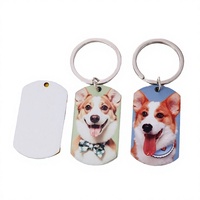 Porte-clés personnalisé en acier inoxydable, plaque d'identification vierge pour gravure, nom et photo personnalisés, cadeau pour hommes, vétérans, papa