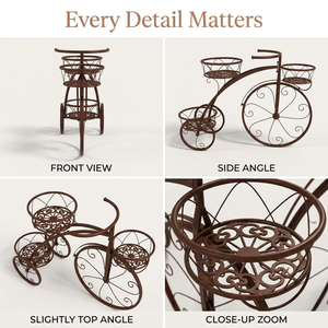 Soporte para Plantas de Hierro con Forma de Bicicleta Minimalista |   Uso Ecológico en Interiores/Exteriores |   Maceta Colgante para Pared, para Hogar y Jardín - Product Image 6