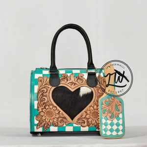Latest Large Capacity <b>Leather</b> <b>Tooled</b> Tote Bag Fashion Shoulder Bag Checkered Pattern Purse With Heart Design Women's Handbags - Product Image 1