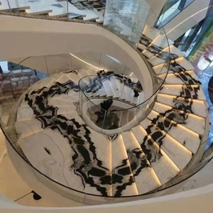 Chine Panda marbre blanc avec veines noires pierre naturelle marbre blanc pour intérieur main courante escalier en colimaçon marches escaliers carreaux - Product Image 6