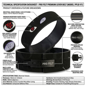 Plain <b>Blank</b> Custom Leather Lever Buckle <b>Weight</b> Lifting Belt Custom Embroidered Powerlifting Fitness Training Support Belt Gym - Product Image 2