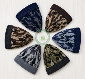 Nouveau style de bonnet musulman de créateur, haute qualité, 100% coton, maille jacquard tricotée, sans revers, écologique, ajustable, chapeau de prière décontracté - Product Image 3