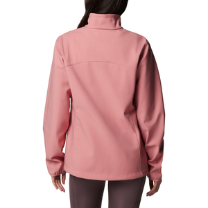 Chaqueta cortavientos rosa para mujer, manga larga, cierre de cremallera, cuello alto, informal, color liso, longitud regular - Product Image 2