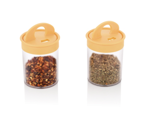 Juego de recipientes para especias con tapa morada doble, de plástico transparente, resistentes al polvo, para hierbas y especias - Product Image 4