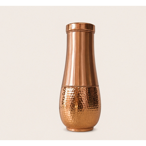 Bouteille d'eau en cuivre pur, design martelé, bienfaits ayurvédiques pour la santé, anti-fuite, écologique, pour le yoga et la gym - Product Image 3
