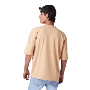 เสื้อยืดเปล่าผ้าฝ้าย 100% สั่งทำได้ MOQ ต่ำ ทรงหลวม พิมพ์โลโก้ด้านหน้า เป็นมิตรกับสิ่งแวดล้อม น้ำหนัก 220 กรัม ราคาขายส่ง คุณภาพดี สำหรับผู้ชาย - Product Image 6