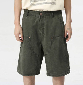 <b>Men's</b> Wear Knee Length Denim Shorts Summer New Multi Pocket Loose Jeans Solid Color new Style Male <b>Overalls</b> - Product Image 3