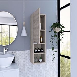 Armadietto per Medicinali Savona Grigio Chiaro di DEPOT E SHOP, Monoporta con Due Ripiani Interni e Due Esterni per Organizzazione Bagno - Product Image 3