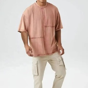 T-shirt Homme Oversize Vintage en Coton 100% de Haute Qualité 300 GSM Délavé à l'Acide, Coupe Ample et Épaules Tombantes, Style Streetwear - Product Image 6