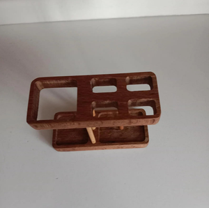 Dark Solid Wood Toothbrush and <b>Toothpaste</b> Rack <b>Holder</b> in Classic Style Modern Bathroom Accessories - Product Image 1