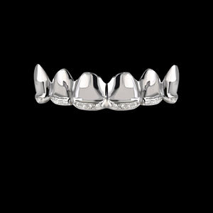 SHREYA DIAM Grillz dentaires en argent 925 plaqué or, argent poli, sertissage griffes en moissanite, style minimaliste Hip Hop - Product Image 1