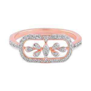 Anillo de Diamantes con Filigrana Floral en Oro Rosa - Product Image 2