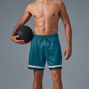 Shorts de sport pour hommes à double couche en mesh respirant, séchage rapide, pour entraînement, fitness, basketball, course à pied, athlétisme, avec cordon de serrage à la taille - Product Image 4