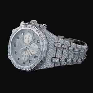 Reloj de Diamantes Moissanite de Lujo de Alta Gama, Personalizado, de Acero Inoxidable, Estilo Hip Hop, para Hombre y Mujer - Product Image 3