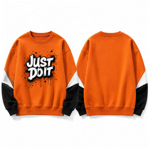 Men's Customizable Heavyweight Woven 100% Cotton Oversized Pullover Sweatshirt with Printing Logo Letters for Sleeves - Product Image 1